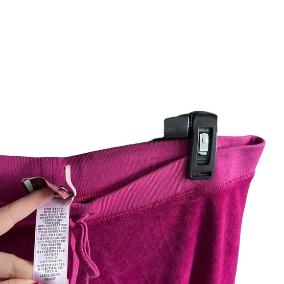 JUICY COUTURE VTG Juicy Forever Magenta Velvet Wide Leg Sport Pants Size L. - Picture 5 of 6